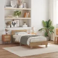 Lit avec lumières LED Chêne artisanal 75x190 cm Bois d'ingénierie
