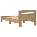 Lit avec lumières LED Chêne artisanal 75x190 cm Bois d'ingénierie
