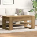 Table basse  chêne artisanal 102x55x45 cm en bois stratifié