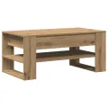 Table basse  chêne artisanal 102x55x45 cm en bois stratifié