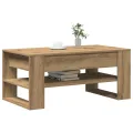 Table basse  chêne artisanal 102x55x45 cm en bois stratifié