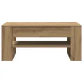 Table basse  chêne artisanal 102x55x45 cm en bois stratifié