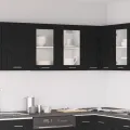 Armoire en verre suspendue en chêne noir 80x31x60 cm en bois d'ingénierie