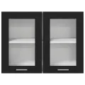 Armoire en verre suspendue en chêne noir 80x31x60 cm en bois d'ingénierie