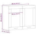 Armoire en verre suspendue en chêne noir 80x31x60 cm en bois d'ingénierie