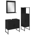 Ensemble de meubles de salle de bain 3 pièces en bois d'ingénierie chêne noir