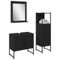 Ensemble de meubles de salle de bain 3 pièces en bois d'ingénierie chêne noir