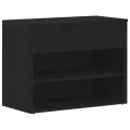 Banc Hall  Noir Chêne 60x30x45 cm en bois d'ingénierie