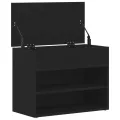 Banc Hall  Noir Chêne 60x30x45 cm en bois d'ingénierie