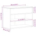 Banc Hall  Noir Chêne 60x30x45 cm en bois d'ingénierie