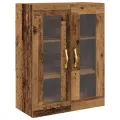 Armoire murale  avec portes en verre bois ancien 69,5x34x90 cm