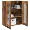 Armoire murale  avec portes en verre bois ancien 69,5x34x90 cm