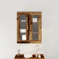 Armoire murale  avec portes en verre bois ancien 69,5x34x90 cm