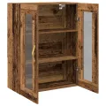 Armoire murale  avec portes en verre bois ancien 69,5x34x90 cm
