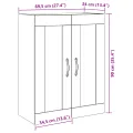 Armoire murale  avec portes en verre bois ancien 69,5x34x90 cm