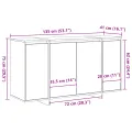 buffet blanc Blanc Bois 135 x 41 x 75 cm Buffet blanc