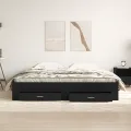 Cadre de lit  avec tiroirs Chêne noir 180x200 cm Bois reconstitué