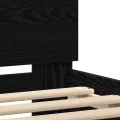 Cadre de lit en chêne noir Noir Bois de pin massif 160 x 200 cm