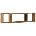 Étagères murales  2 pcs Bois ancien 80x15x26 cm en bois d'ingénierie