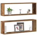 Étagères murales  2 pcs Bois ancien 80x15x26 cm en bois d'ingénierie