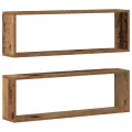 Étagères murales  2 pcs Bois ancien 80x15x26 cm en bois d'ingénierie