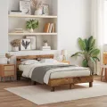 Cadre de Lit en Bois d'Ingénierie Bois vieilli 120 x 190 cm Durable