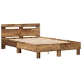 Cadre de Lit en Bois d'Ingénierie Bois vieilli 120 x 190 cm Durable