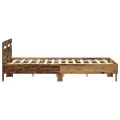 Cadre de Lit en Bois d'Ingénierie Bois vieilli 120 x 190 cm Durable