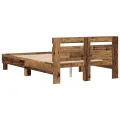 Cadre de Lit en Bois d'Ingénierie Bois vieilli 120 x 190 cm Durable
