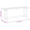 Banc extérieur  119x35x47 cm en bois de pin massif