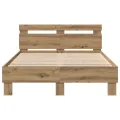 Cadre de Lit en Chêne Chêne Artisan Bois Massif 135 x 190 cm