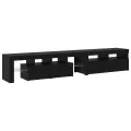 Meubles TV  2 pcs avec lumières LED chêne noir bois d'ingénierie