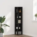 Meuble d'angle  Noir Chêne 33x33x164,5 cm en bois d'ingénierie