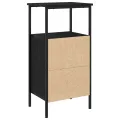 Table de chevet  en chêne noir 41x31x80 cm en bois d'ingénierie