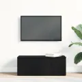 Meuble TV  noir en chêne 80x34x30 cm en bois d'ingénierie