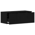 Meuble TV  noir en chêne 80x34x30 cm en bois d'ingénierie