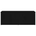 Meuble TV  noir en chêne 80x34x30 cm en bois d'ingénierie