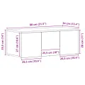Meuble TV  noir en chêne 80x34x30 cm en bois d'ingénierie