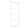 Porte Coulissante  avec Quincaillerie 'ORKDAL'Bois Massif et Verre Blanc