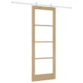 Porte coulissante  avec kit de quincaillerie 'ORKDAL'Bois massif et verre