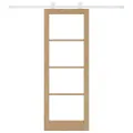 Porte coulissante  avec kit de quincaillerie 'ORKDAL'Bois massif et verre