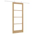 Porte coulissante  avec quincaillerie 'ORKDAL'en bois massif et verre