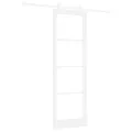 Porte coulissante  avec kit de matériel 'ORKDAL'Bois massif blanc et verre