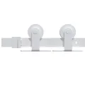 Porte coulissante  avec kit de matériel 'ORKDAL'Bois massif blanc et verre