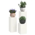 Supports de plantes d'extérieur Pillar 3 pcs Acier blanc
