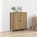 Buffet en chêne artisanal 70x30x80 cm en bois d'ingénierie et acier