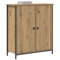 Buffet en chêne artisanal 70x30x80 cm en bois d'ingénierie et acier
