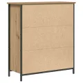 Buffet en chêne artisanal 70x30x80 cm en bois d'ingénierie et acier
