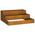 jardinière 3 niveaux 90x90x35 cm en Acier Corten