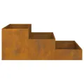 jardinière 3 niveaux 90x90x35 cm en Acier Corten